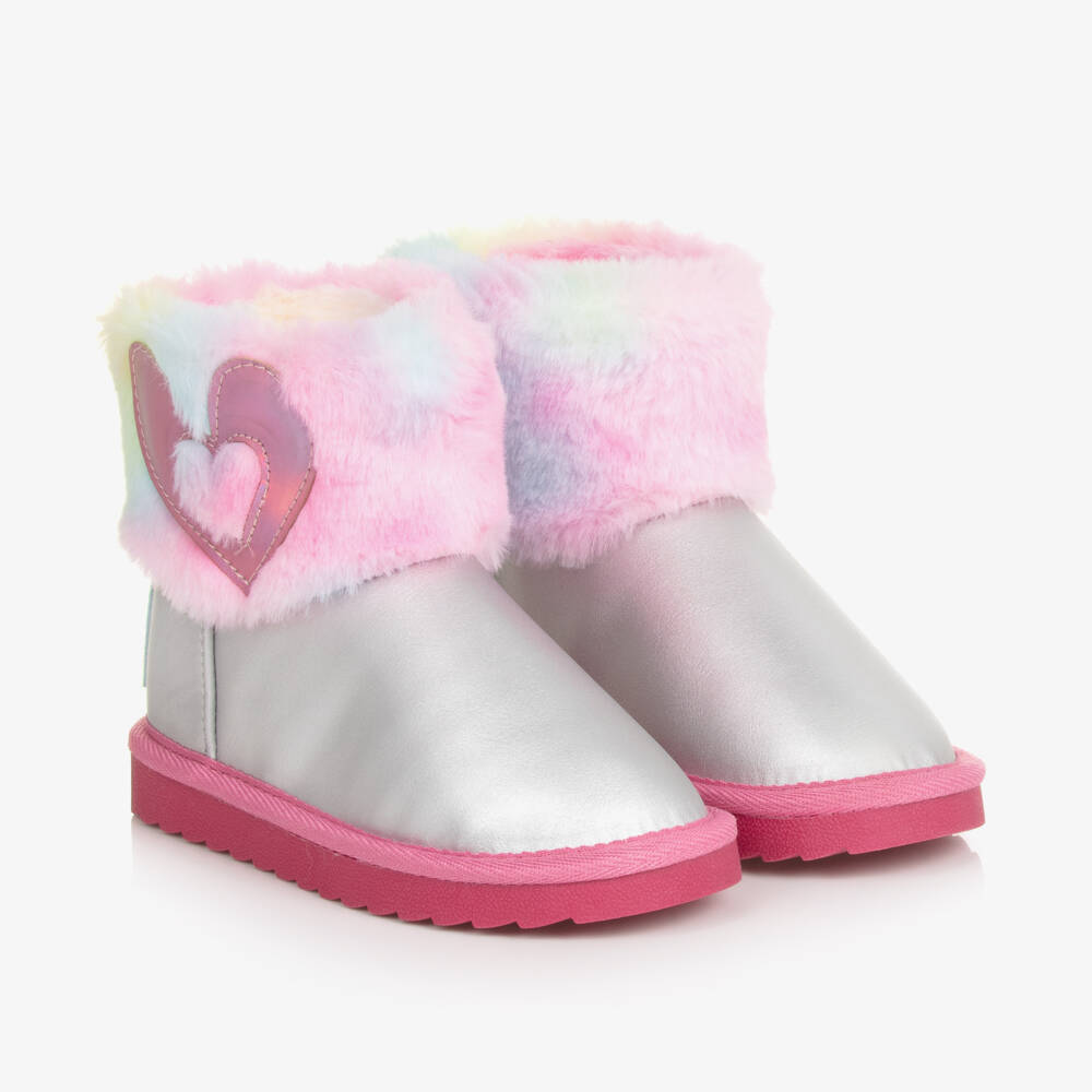 Agatha Ruiz de la Prada-حذاء فضي وردي لامع للبنات | Childrensalon Outlet