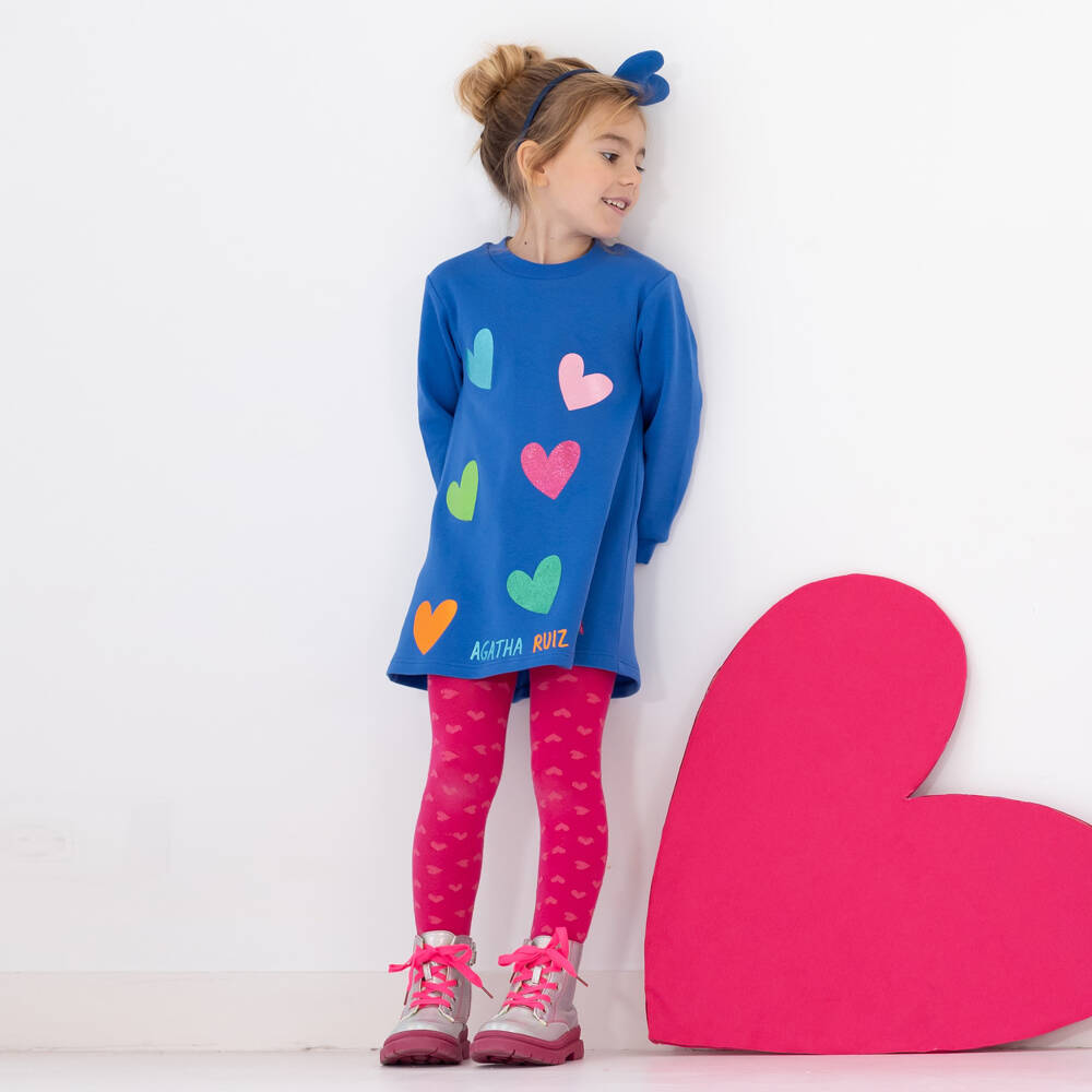 Agatha Ruiz de la Prada-Girls Glitter Heart Dress Ensemble | Childrensalon Outlet