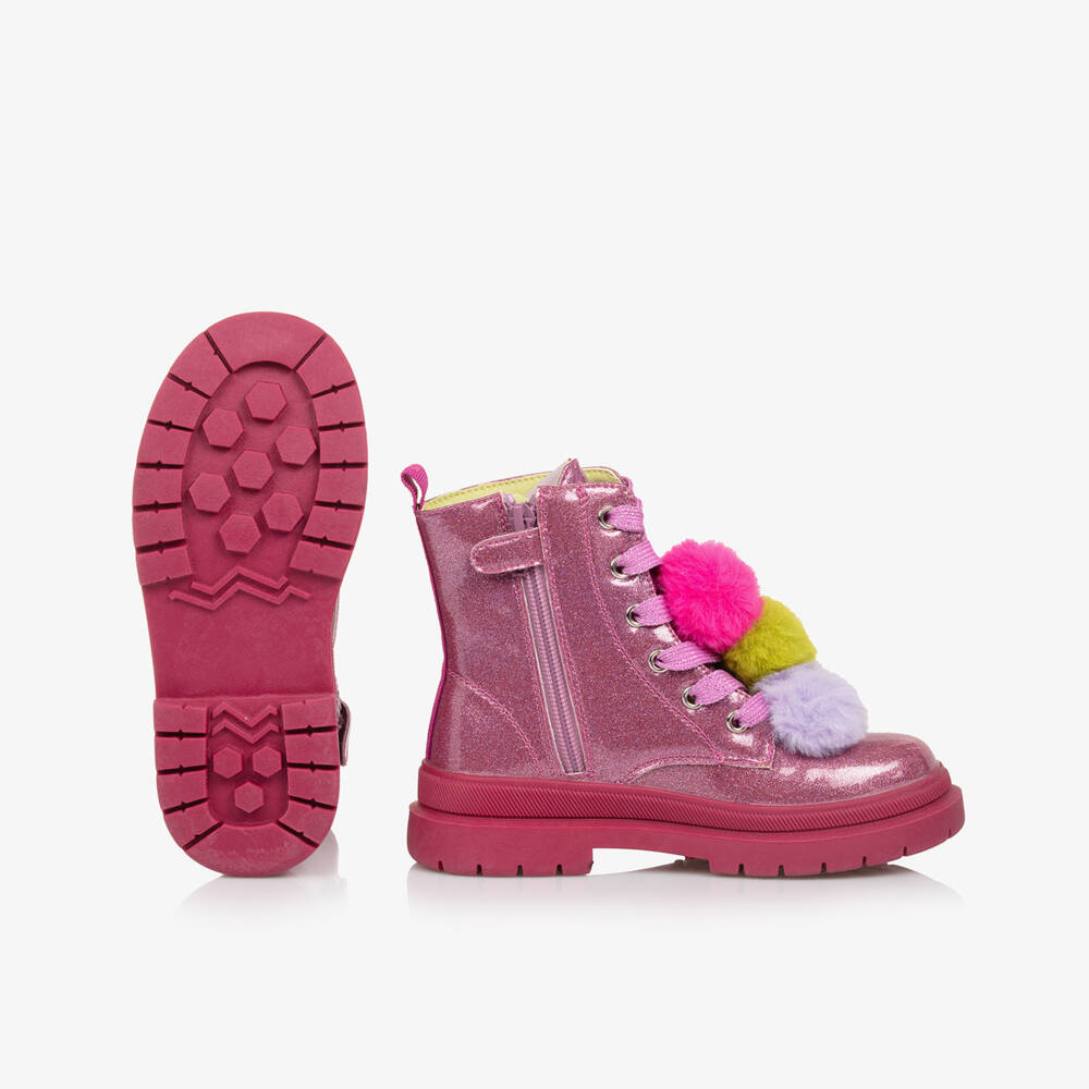 Agatha Ruiz de la Prada-بوت بوم بوم لون زهري براق للبنات | Childrensalon Outlet