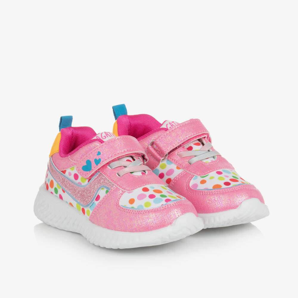 Agatha Ruiz de la Prada-Girls Glittery Pink Velcro Sneakers | Childrensalon Outlet