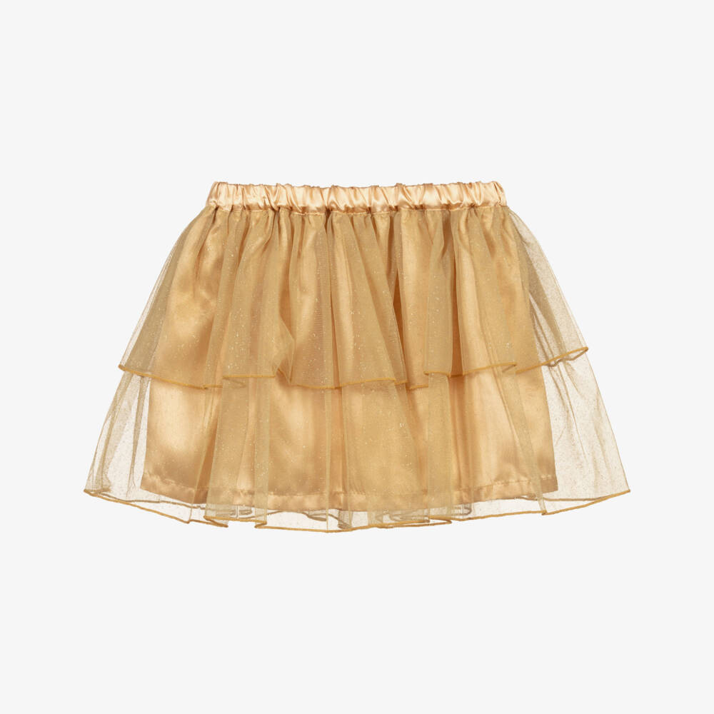Agatha Ruiz de la Prada-Girls Gold Tulle Skirt | Childrensalon Outlet