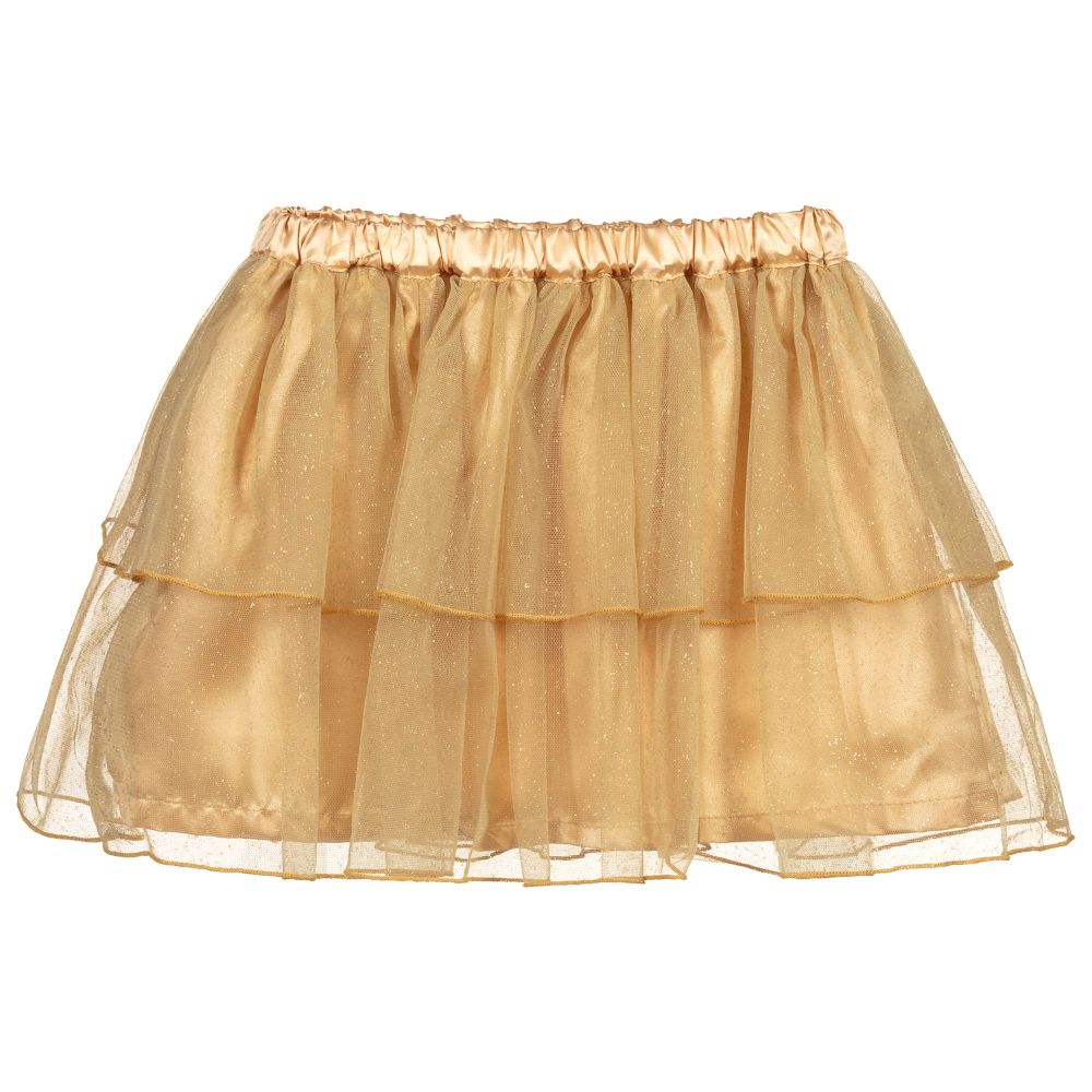 Agatha Ruiz de la Prada-Girls Gold Tulle Skirt | Childrensalon Outlet