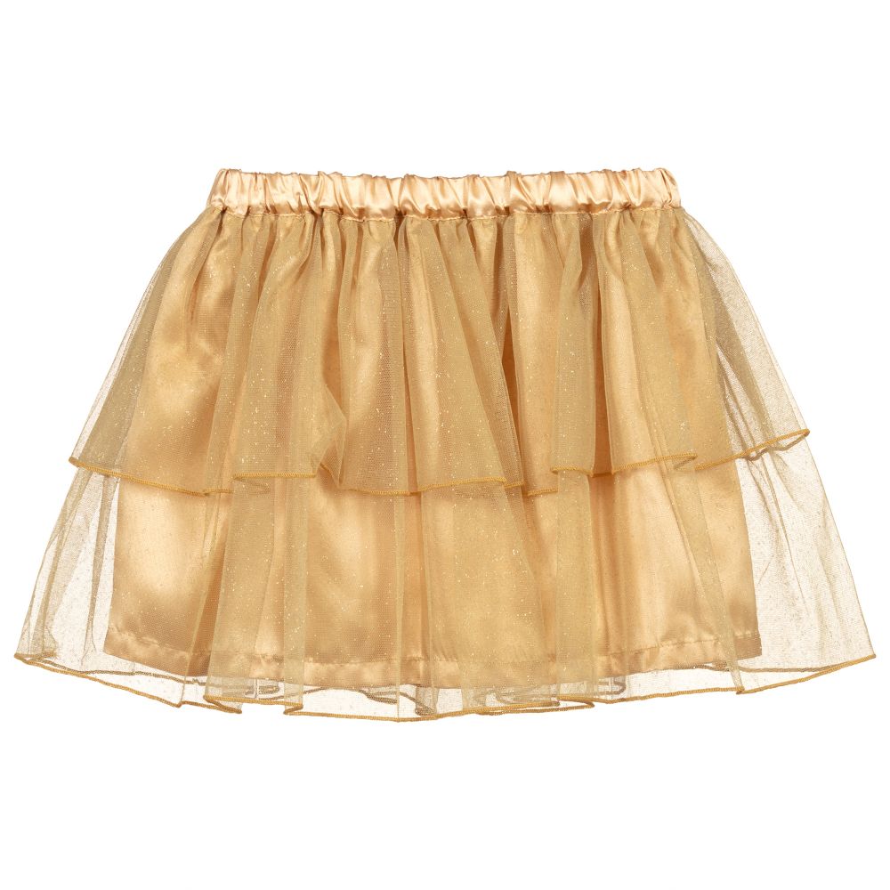 Agatha Ruiz de la Prada - Girls Gold Tulle Skirt | Childrensalon