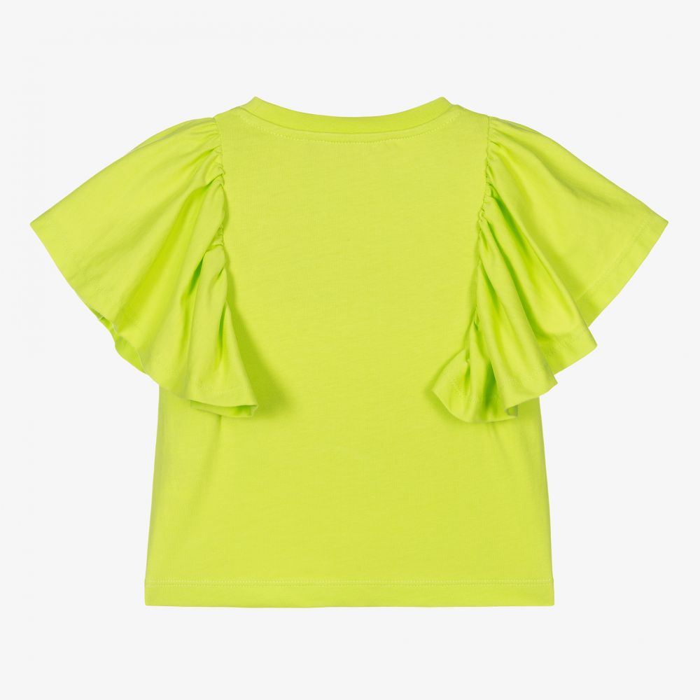 Agatha Ruiz de la Prada-تيشيرت قطن لون أخضر فاقع للبنات | Childrensalon Outlet