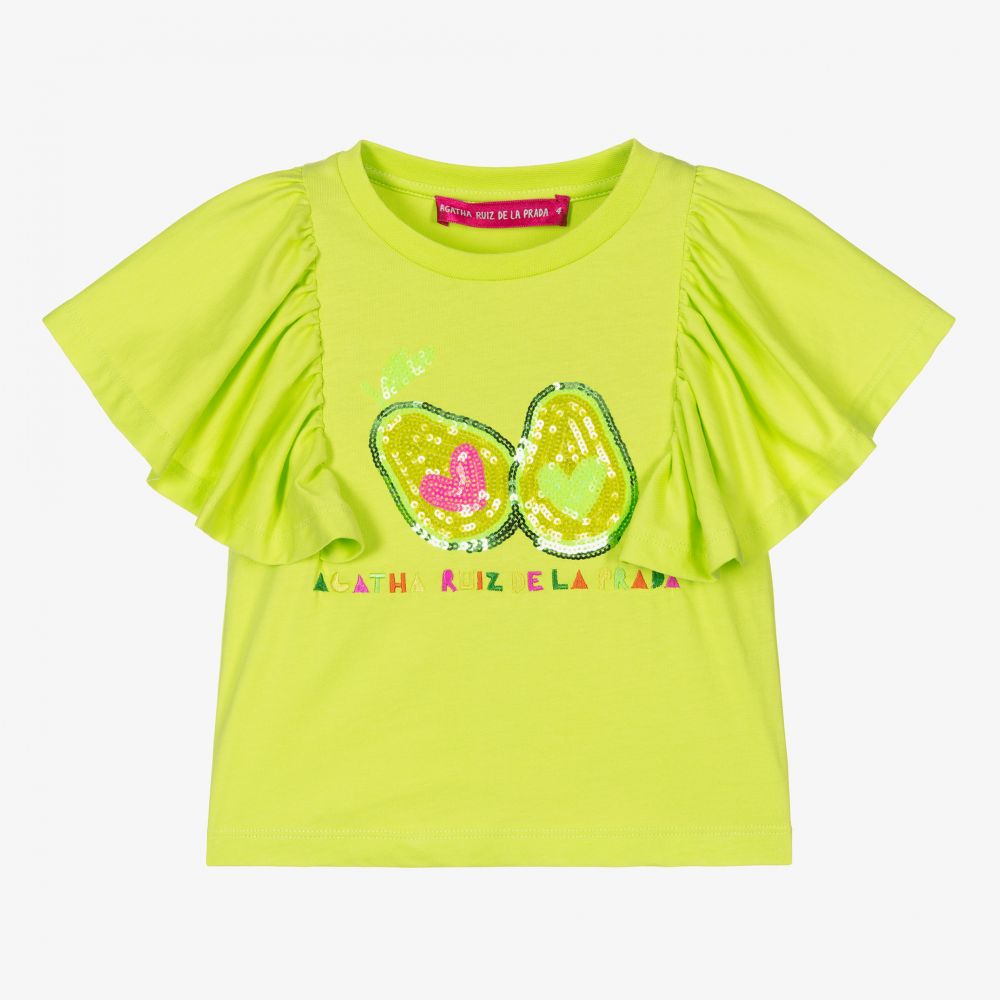 Agatha Ruiz de la Prada - Girls Green Avocado T-Shirt | Childrensalon