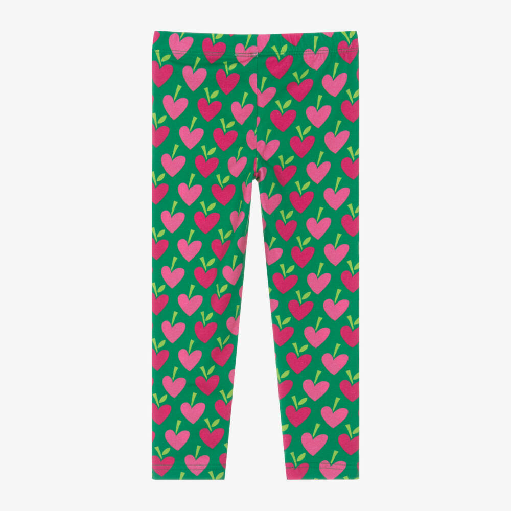 Agatha Ruiz de la Prada-Girls Green Heart Pattern Leggings | Childrensalon Outlet