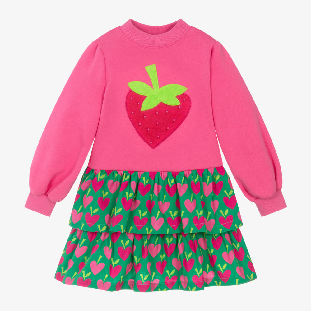 Agatha Ruiz de la Prada-Girls Green & Pink Heart Dress | Childrensalon Outlet