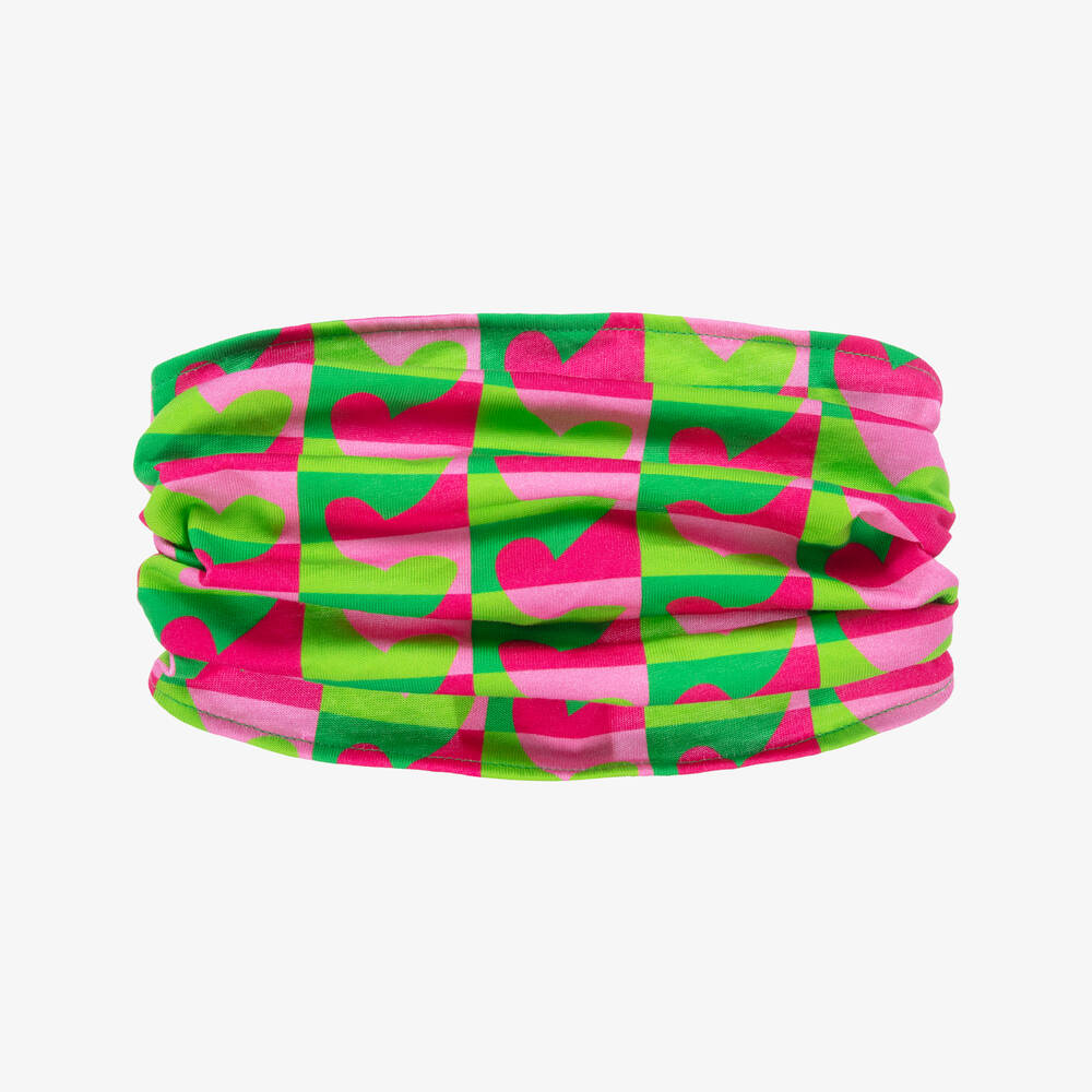 Agatha Ruiz de la Prada - Bandeau vert et rose à cœurs fille | Childrensalon