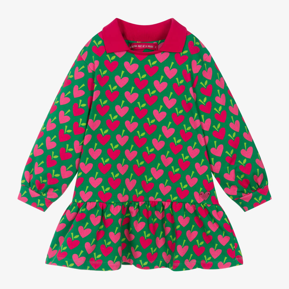 Agatha Ruiz de la Prada-فستان قطن لون أخضر | Childrensalon Outlet