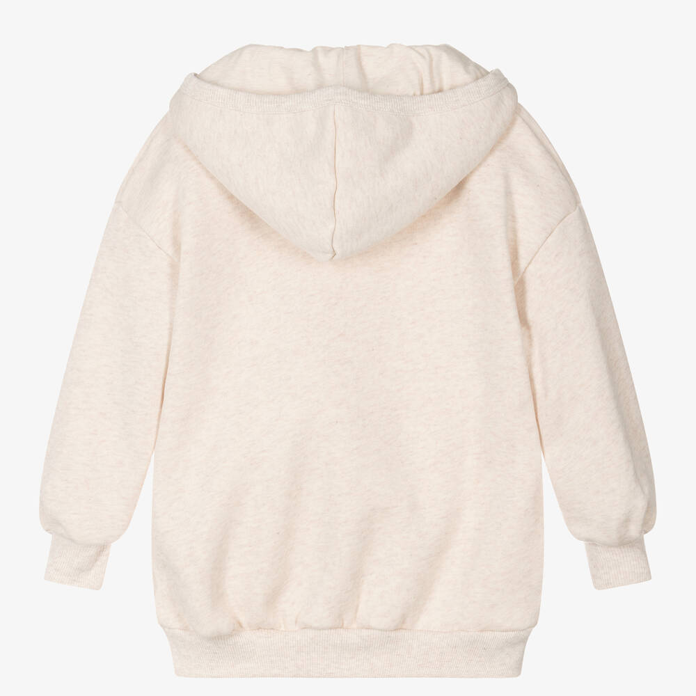 اجاثا رويز دي لا برادا-توب هودي بطبعة قلوب قطن لون عاجي للبنات | Childrensalon Outlet