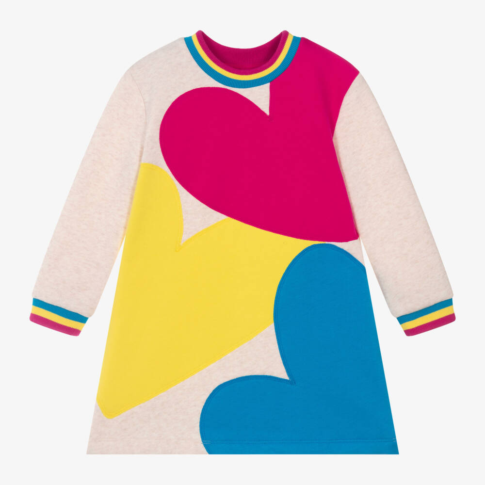 Agatha Ruiz de la Prada-Girls Ivory Heart Jersey Dress | Childrensalon Outlet