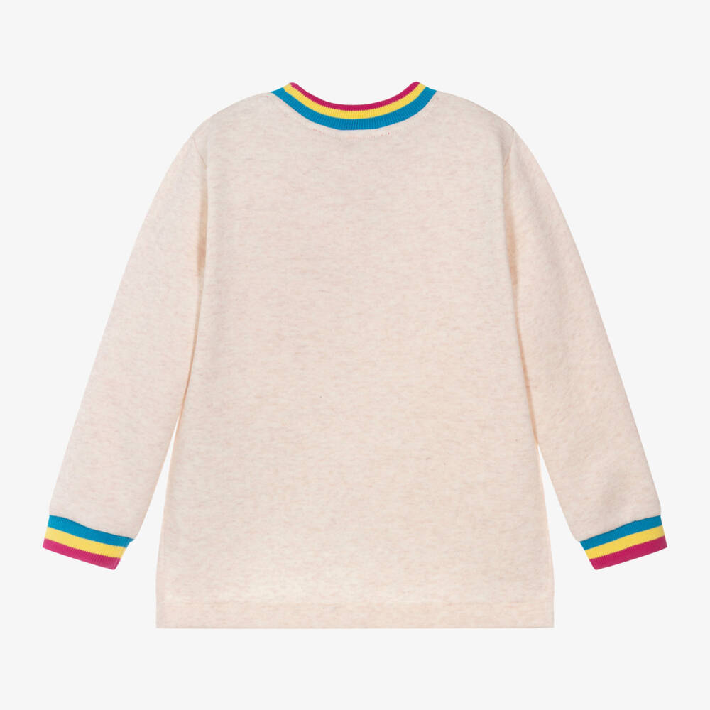 Agatha Ruiz de la Prada-سويتشيرت بطبعة نجوم قطن لون بيج للبنات | Childrensalon Outlet