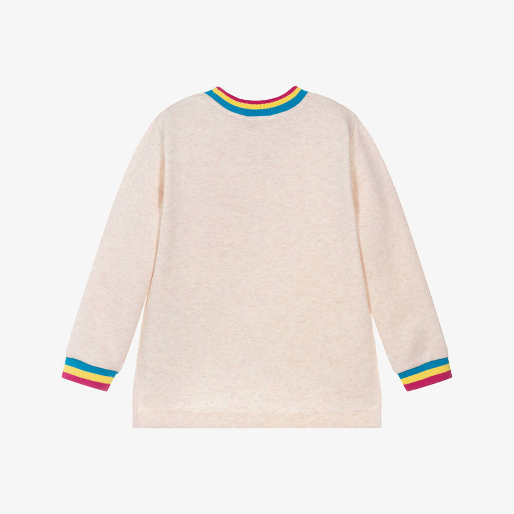 Agatha Ruiz de la Prada-سويتشيرت بطبعة نجوم قطن لون بيج للبنات | Childrensalon Outlet