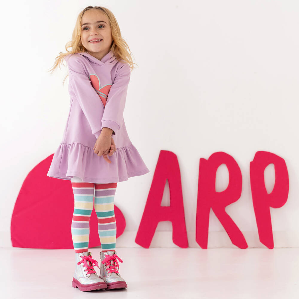 Agatha Ruiz de la Prada-طقم فستان بهودي قطن لون بنفسجي | Childrensalon Outlet