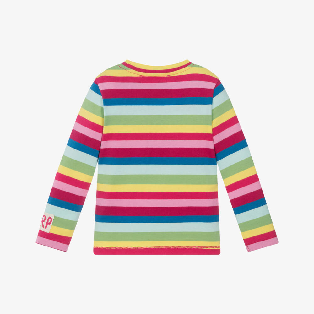 Agatha Ruiz de la Prada-Girls Multi-Coloured Stripe Cotton Top | Childrensalon Outlet