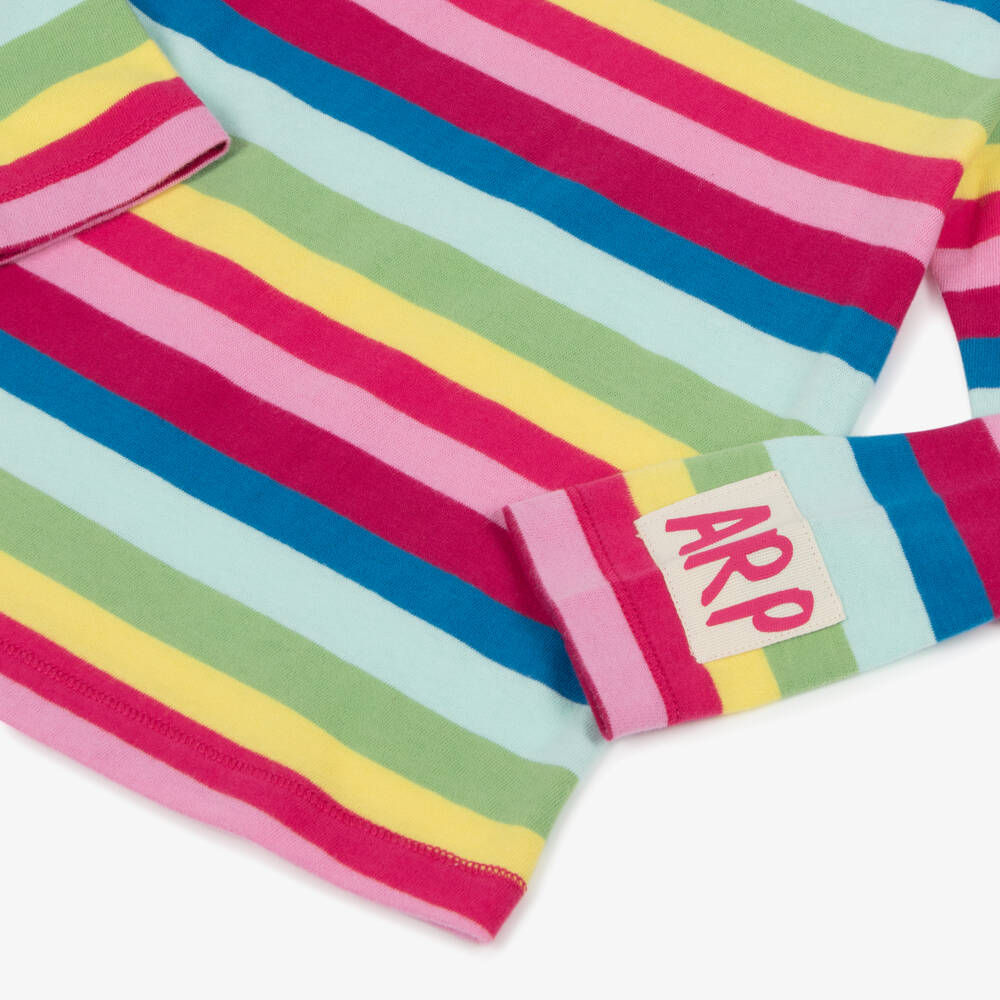 Agatha Ruiz de la Prada-Girls Multi-Coloured Stripe Cotton Top | Childrensalon Outlet