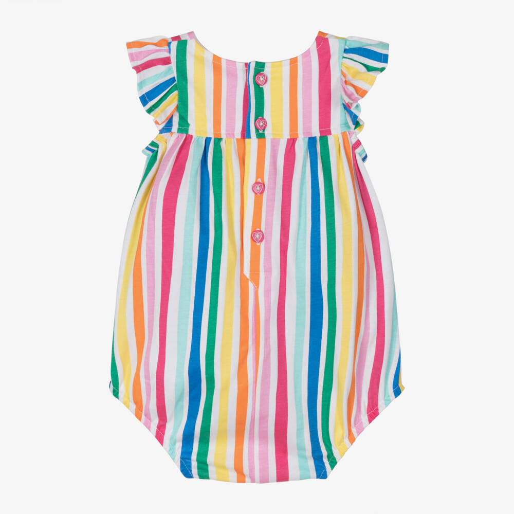 Agatha Ruiz de la Prada-Girls Multicolored Striped Cotton Romper | Childrensalon Outlet