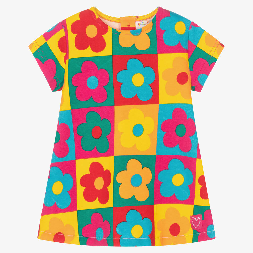 Agatha Ruiz de la Prada - Bunt gestreiftes Kleid mit Blumen | Childrensalon