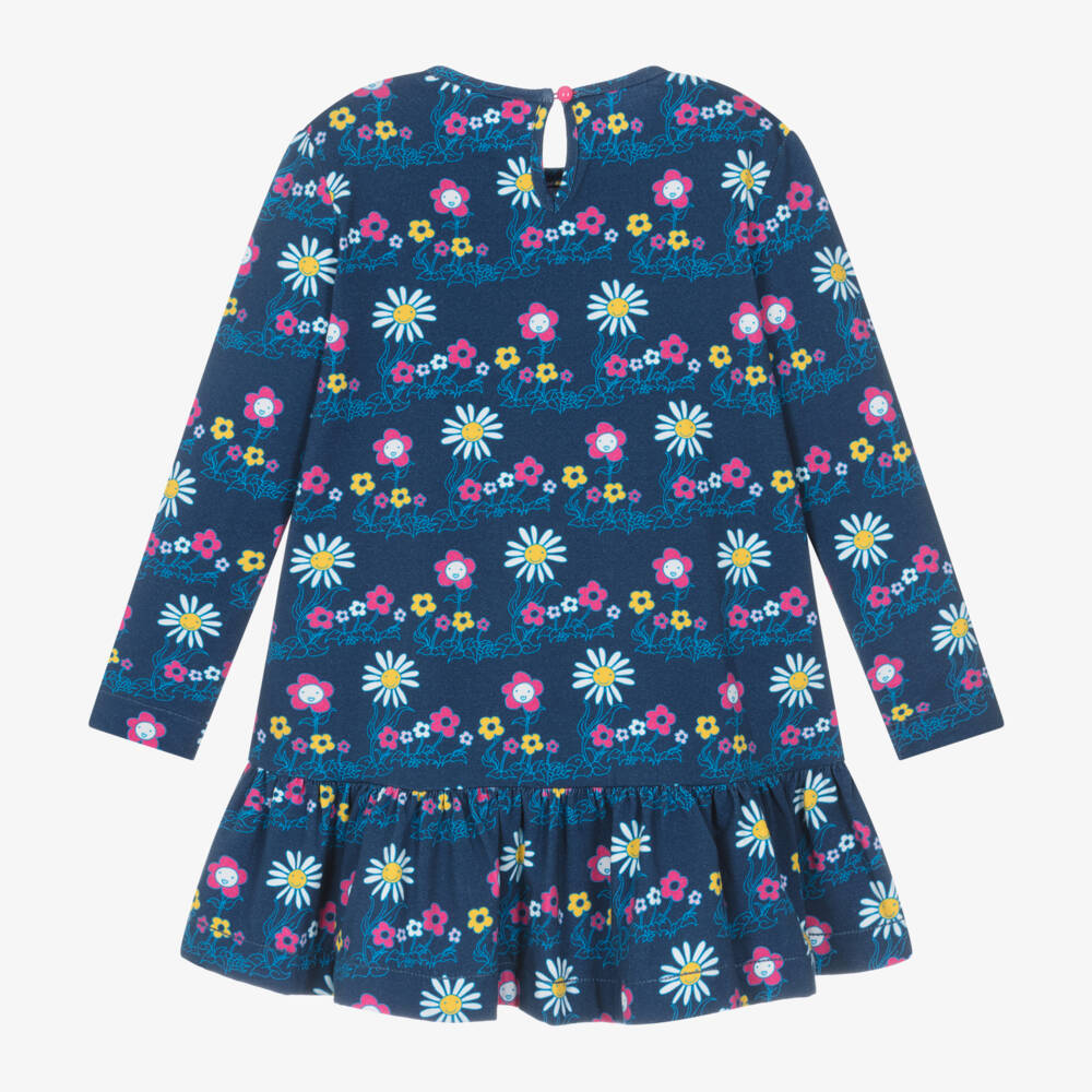 Agatha Ruiz de la Prada-Girls Navy Floral Cotton Dress | Childrensalon Outlet