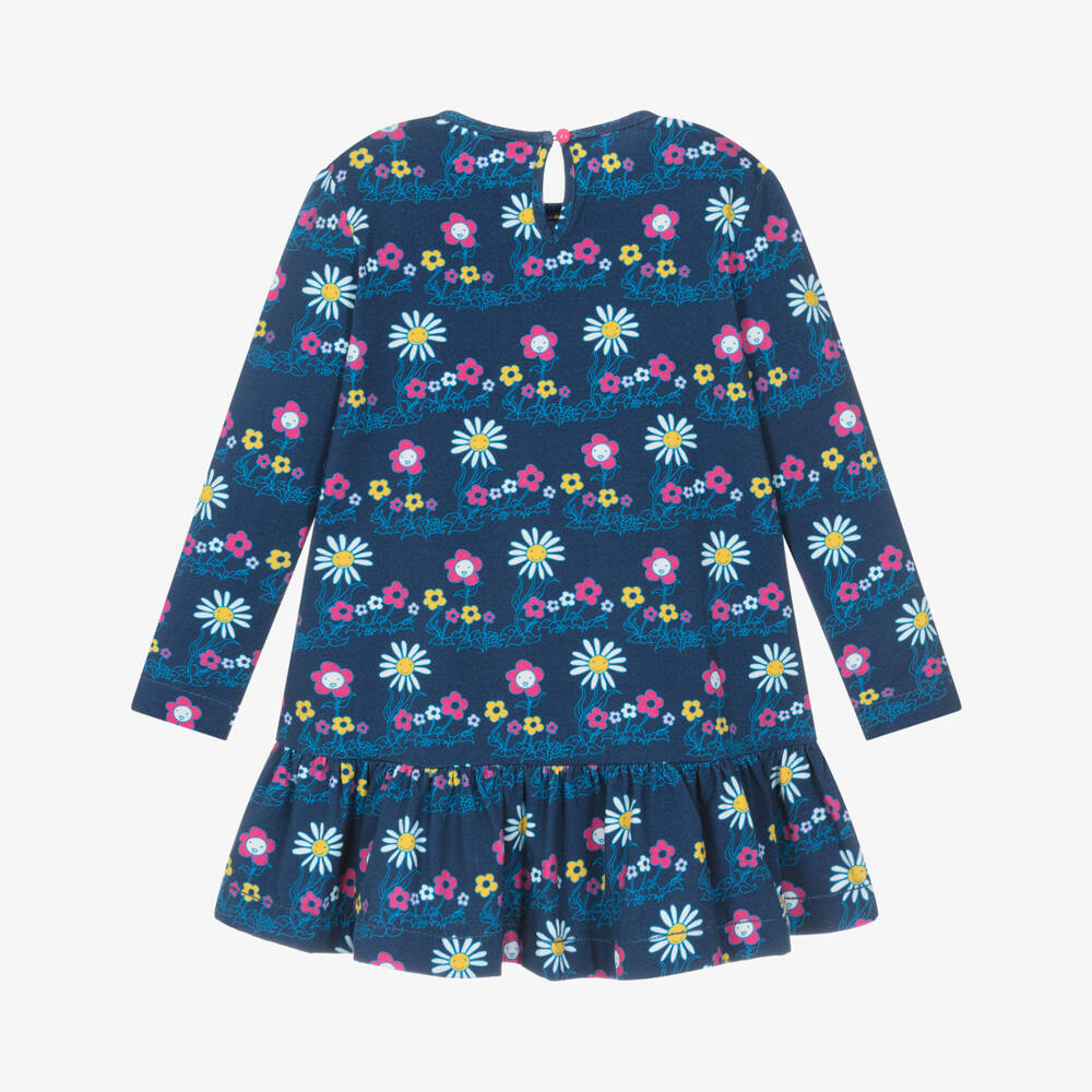 Agatha Ruiz de la Prada-فستان بطبعة دايزي قطن لون كحلي | Childrensalon Outlet