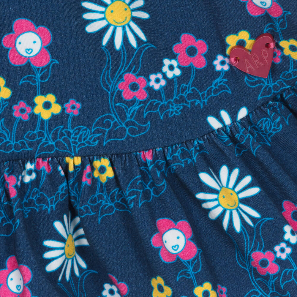 Agatha Ruiz de la Prada-Girls Navy Floral Cotton Dress | Childrensalon Outlet