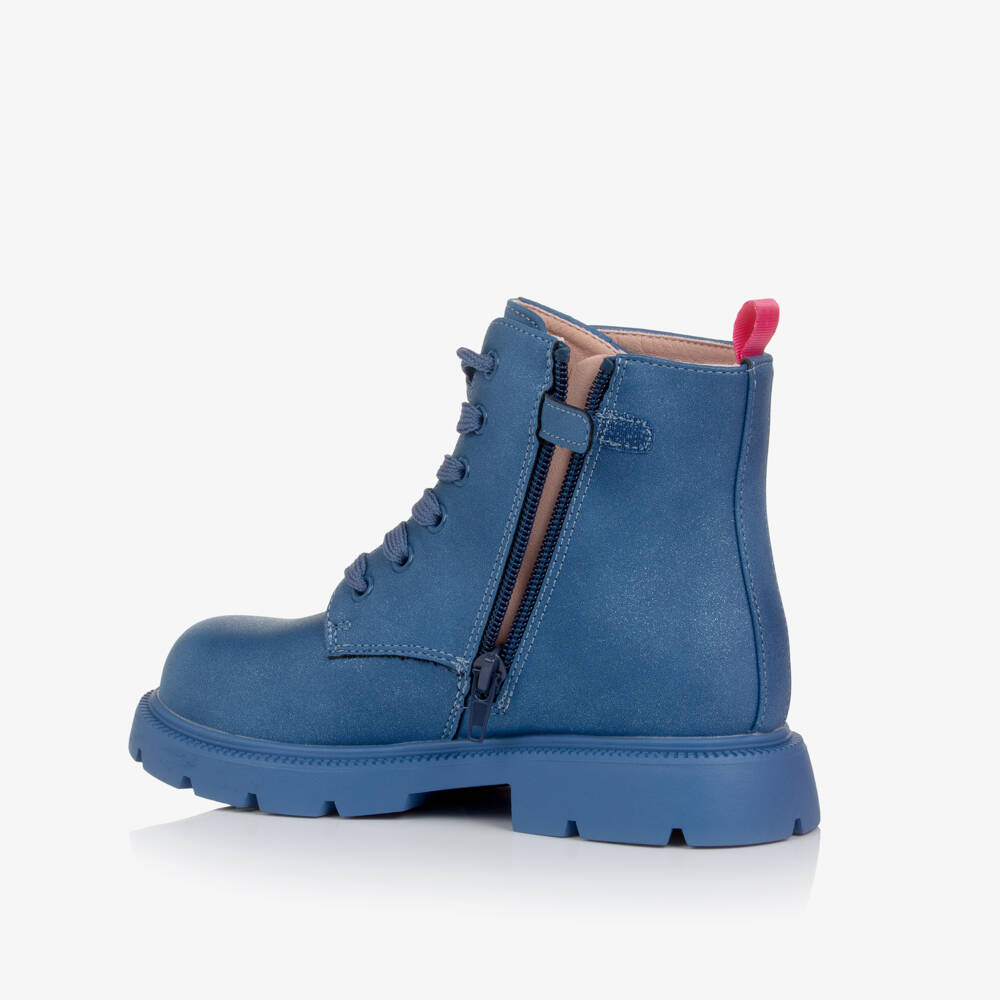 Agatha Ruiz de la Prada-Girls Navy Heart Motif Boots | Childrensalon Outlet