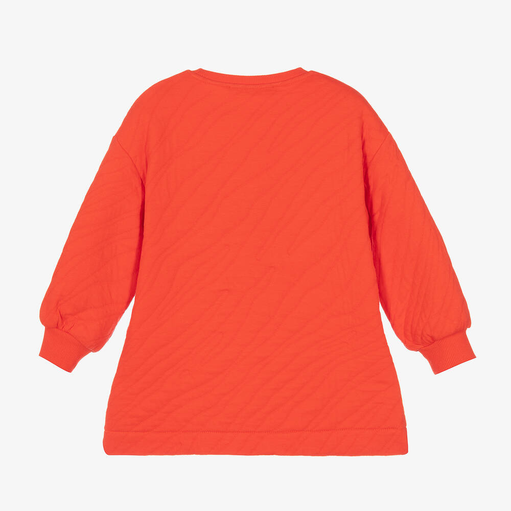 Agatha Ruiz de la Prada-Girls Orange Cotton Logo Dress | Childrensalon Outlet