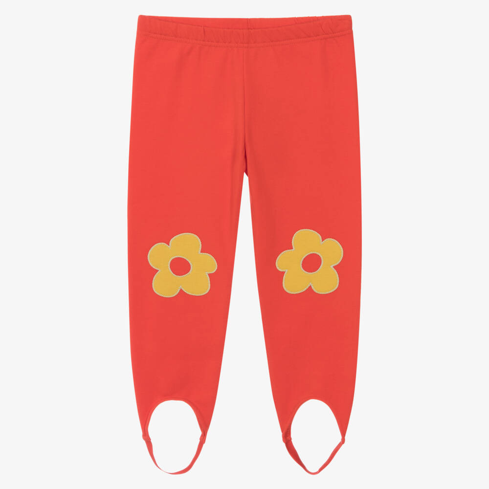 Agatha Ruiz de la Prada-Girls Orange Cotton Stirrup Leggings | Childrensalon Outlet