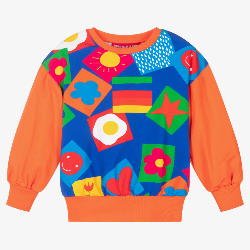 Agatha Ruiz de la Prada - Girls Orange Cotton Sweatshirt | Childrensalon