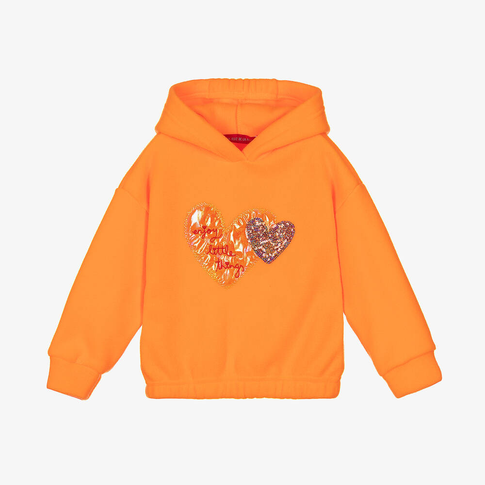 Agatha Ruiz de la Prada - Girls Orange Fleece Hoodie | Childrensalon