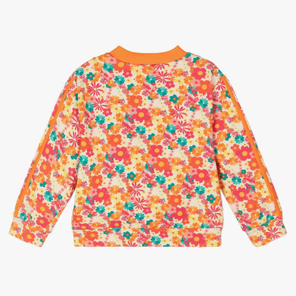 Agatha Ruiz de la Prada-Girls Orange Floral Print Zip-Up Top | Childrensalon Outlet