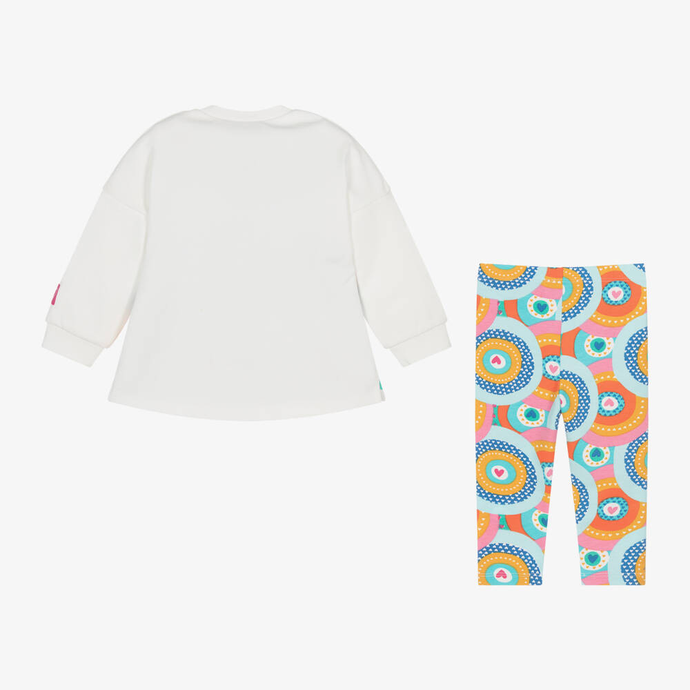 Agatha Ruiz de la Prada-Girls Orange Heart Leggings Outfit | Childrensalon Outlet