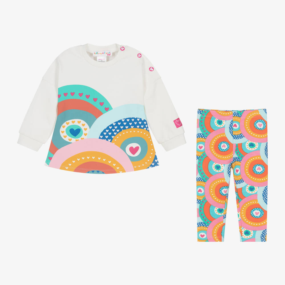 Agatha Ruiz de la Prada-Girls Orange Heart Leggings Outfit | Childrensalon Outlet