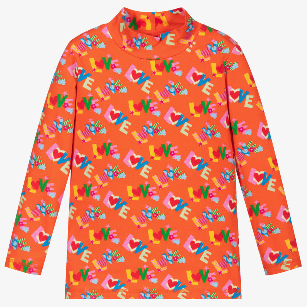 Agatha Ruiz de la Prada-Girls Orange Turtle Neck Top | Childrensalon Outlet