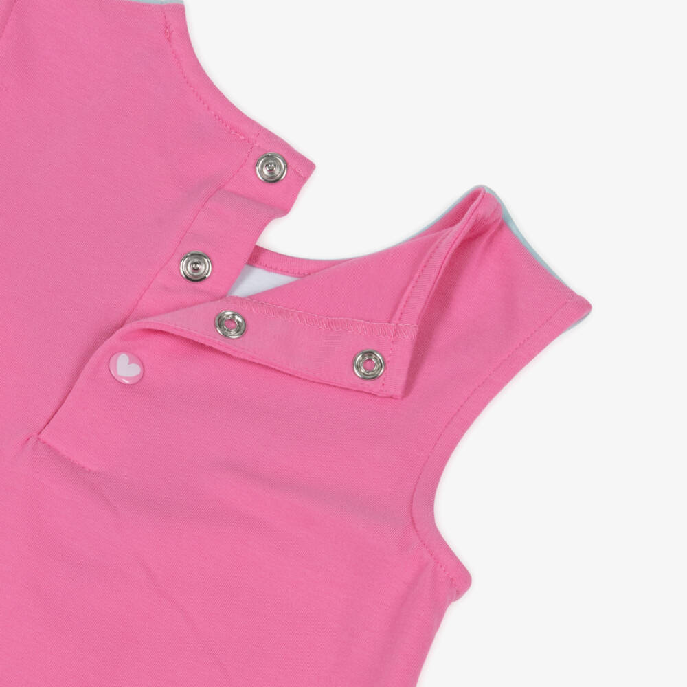 Agatha Ruiz de la Prada-Girls Pink & Aqua Blue Cotton Heart Dress | Childrensalon Outlet