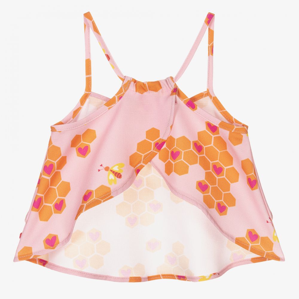 Agatha Ruiz de la Prada-Розовый топ с пчелами для девочек | Childrensalon Outlet