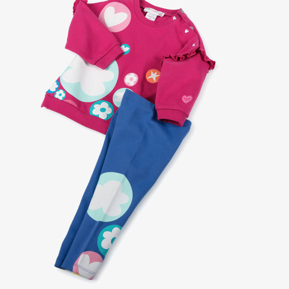 Agatha Ruiz de la Prada-بنطلون ليقنز وردي وأزرق للبنات | Childrensalon Outlet