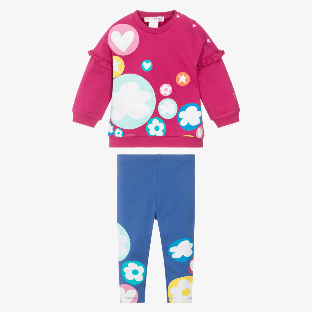 Agatha Ruiz de la Prada-Розовые и синие леггинсы из джерси для девочек | Childrensalon Outlet