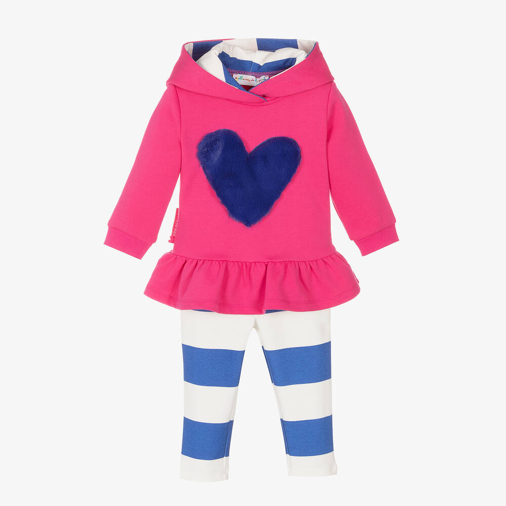 Agatha Ruiz de la Prada - Розовый топ и голубые легинсы для девочек  | Childrensalon