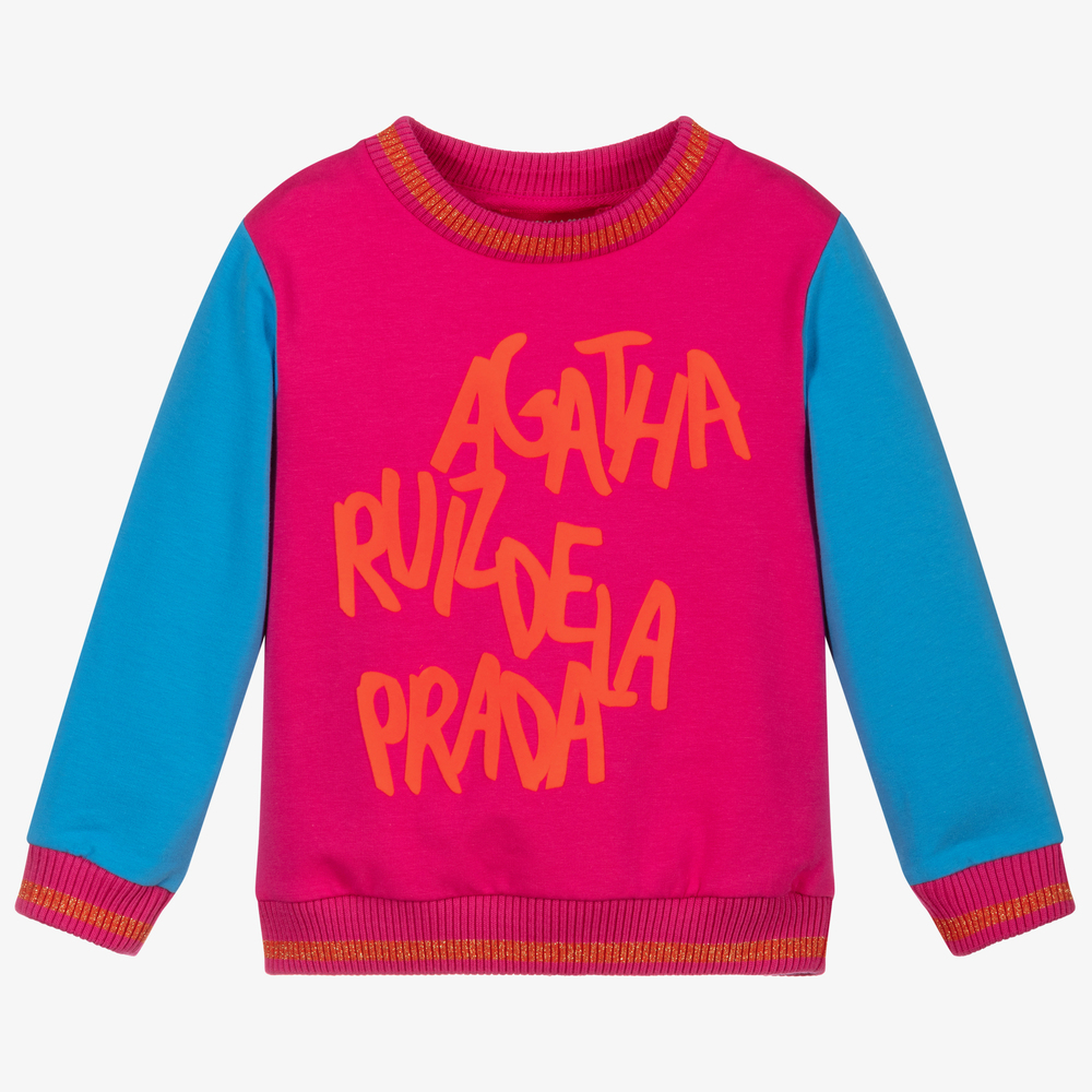 Agatha Ruiz de la Prada - Sweatshirt in Pink und Blau (M) | Childrensalon