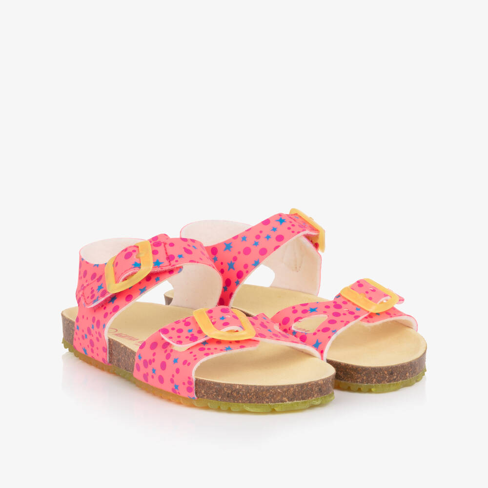 Agatha Ruiz de la Prada-Girls Pink Buckle Sandals with Stars & Dots | Childrensalon Outlet