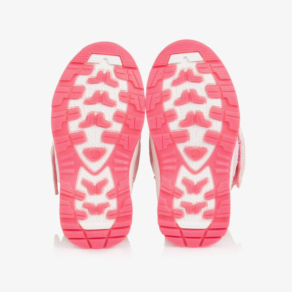 Agatha Ruiz de la Prada-Girls Pink Circle Print Snow Boots with Faux Fur Lining | Childrensalon Outlet