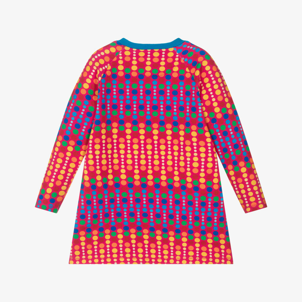 Agatha Ruiz de la Prada-فستان قطني وردي بنقاط بولكا للبنات | Childrensalon Outlet