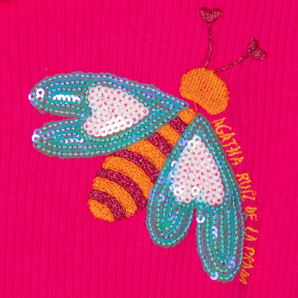 Agatha Ruiz de la Prada-Girls Pink Cotton Bee Dress | Childrensalon Outlet