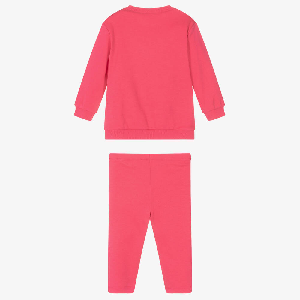 Agatha Ruiz de la Prada-بدلة رياضية قطن لون زهري بألوان بلوك للبنات | Childrensalon Outlet