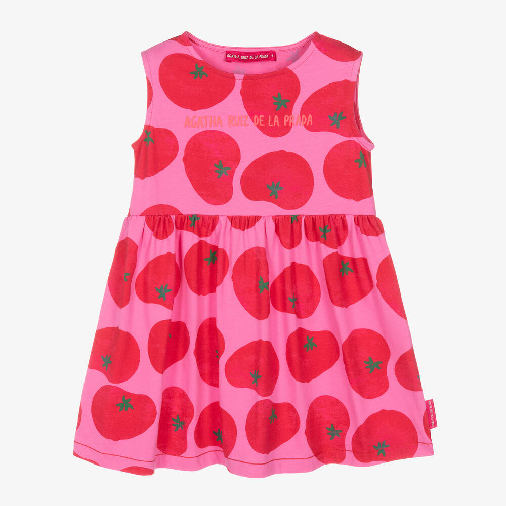 Agatha Ruiz de la Prada - Girls Pink Cotton Dress | Childrensalon