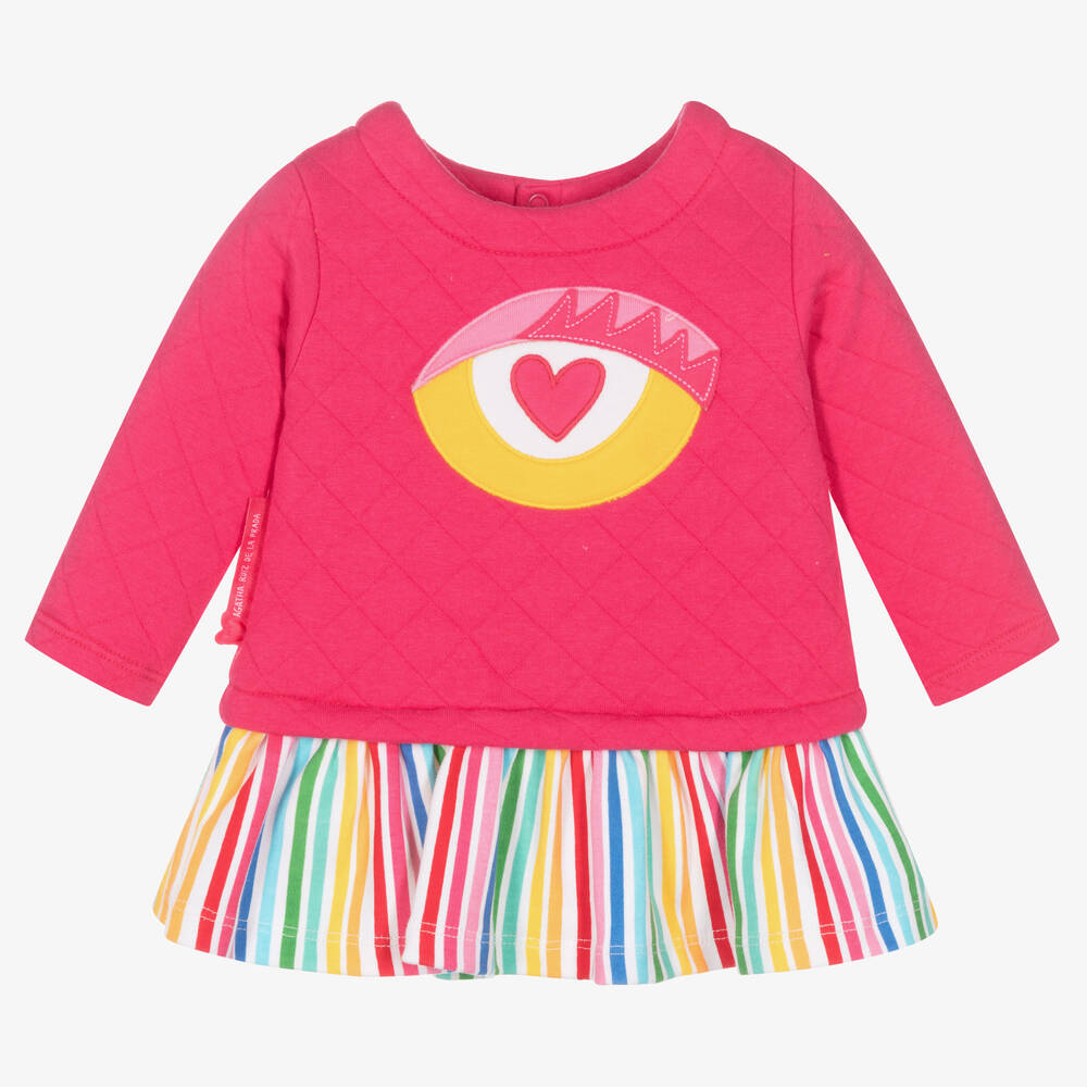 Agatha Ruiz de la Prada - Розовое хлопковое платье и колготки для девочек | Childrensalon