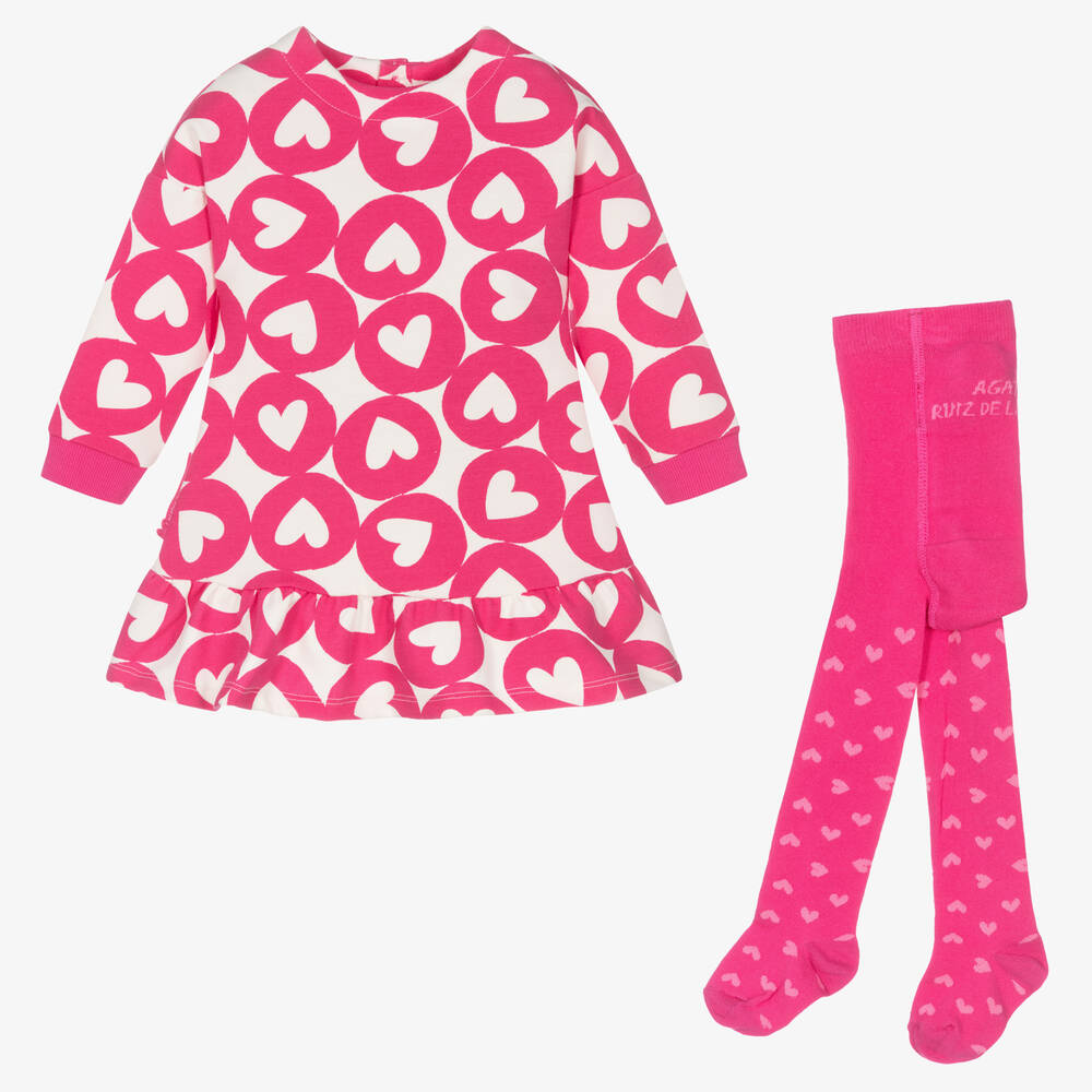 Agatha Ruiz de la Prada-Girls Pink Cotton Dress Set | Childrensalon Outlet