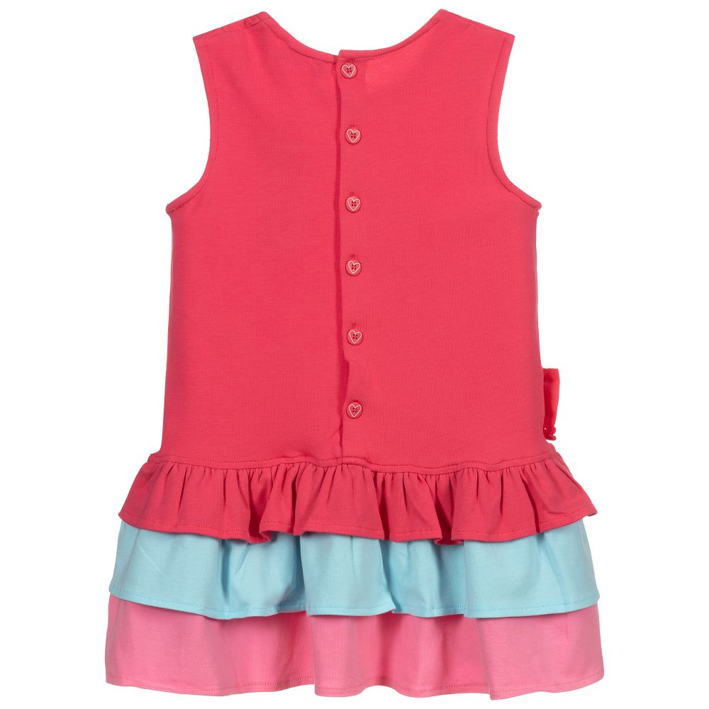 Agatha Ruiz de la Prada-Girls Pink Cotton Jersey Dress | Childrensalon Outlet