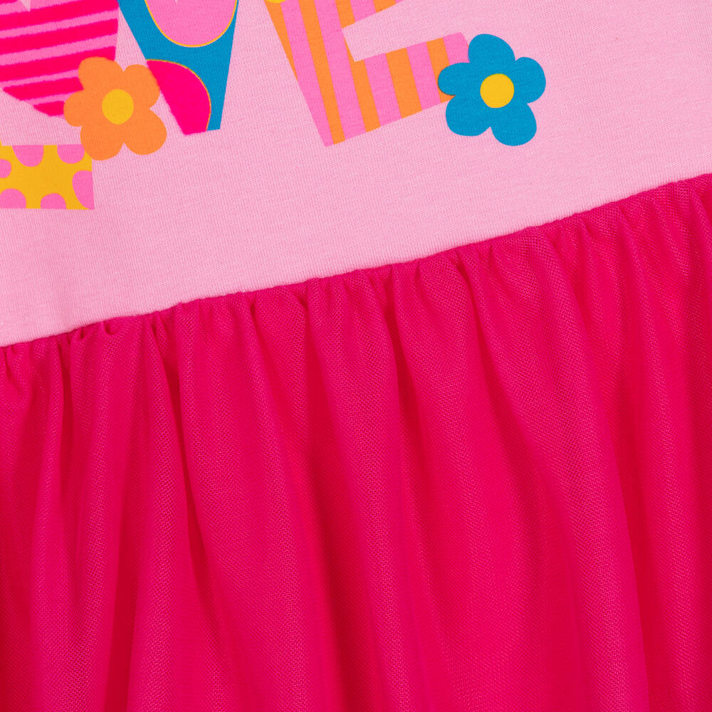 Agatha Ruiz de la Prada-Girls Pink Cotton Jersey Dress | Childrensalon Outlet